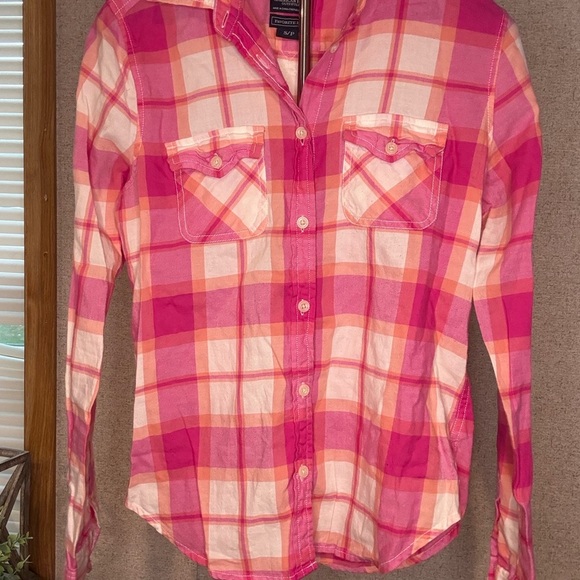 American Eagle Outfitters Vibrant Plaid Shirt - Picture 2 of 4